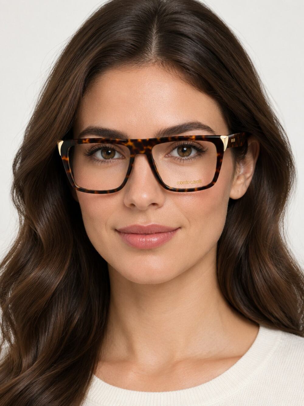 NEW Roberto Cavalli VRC107M 0743 Shiny Brown Havana/Yellow Sunglasses Authentic